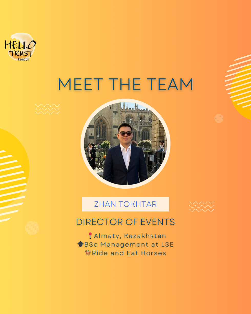 Zhan comes from Kazakhstan. A volleyball player and pianist in his free time, he is also a fan of traditional flavors, with horse meat being his favorite dish 🐎.