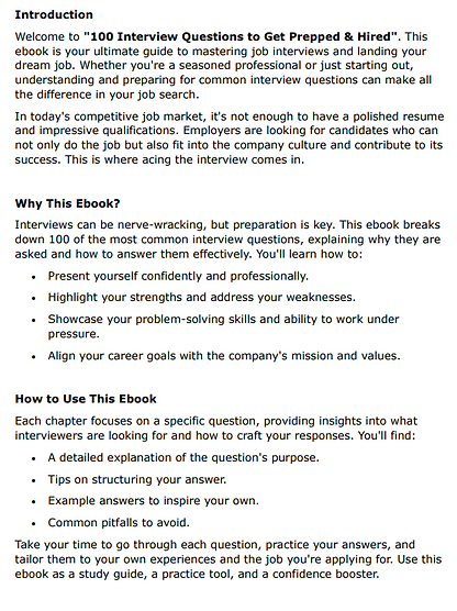 Thumbnail: 100 Interview Questions to Get Prepped and Hired [Digital Download]