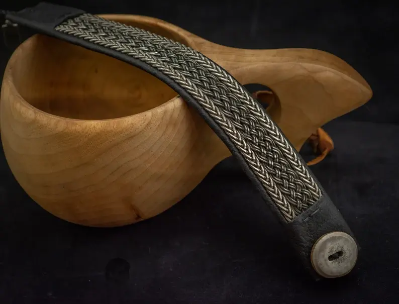 Thumbnail: Sámi inspired Uruz with Foxtail woven leather bracelet