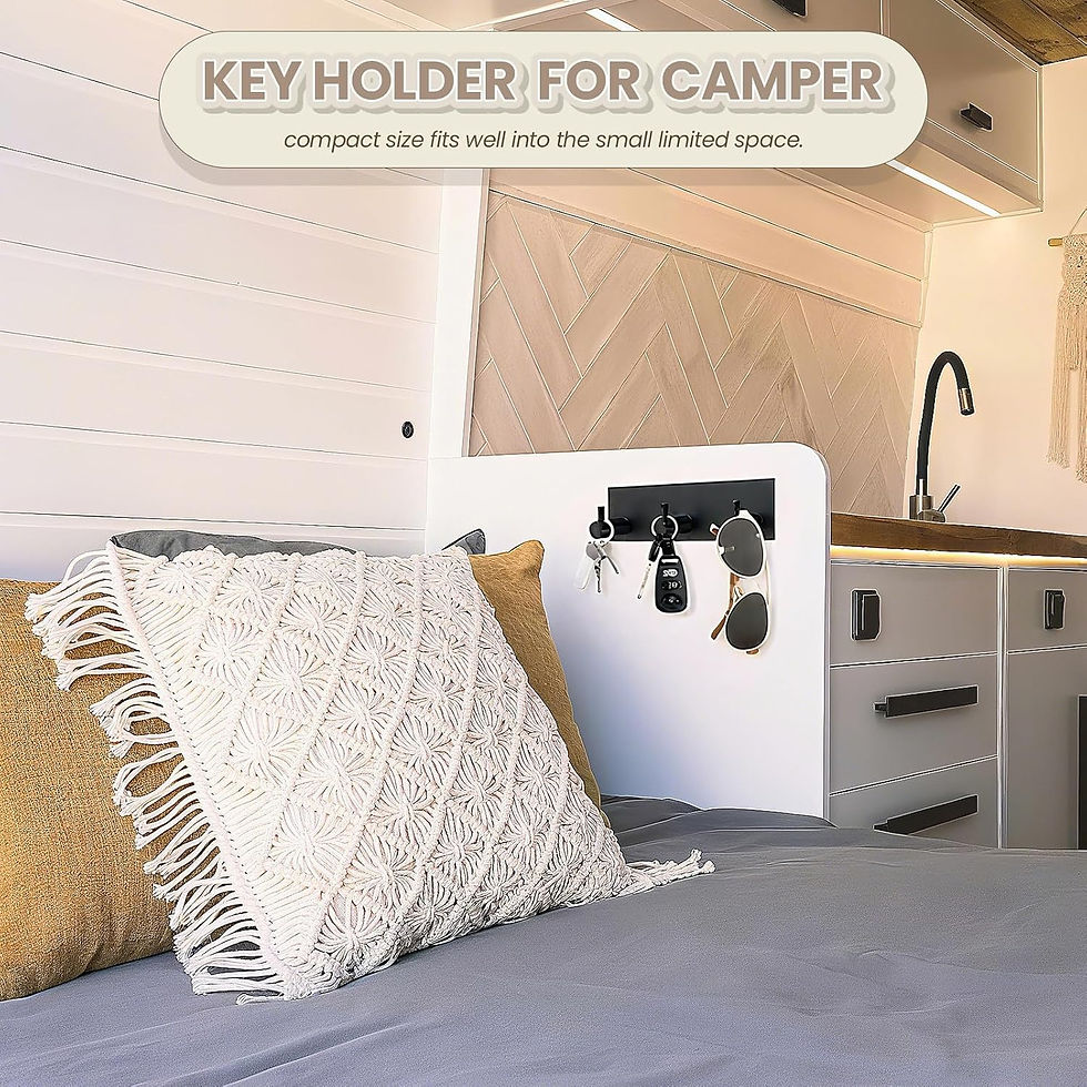 Thumbnail: Magnetic Key Holder Wall Mount, Metal Adhesive Key Hanger with 3 Hooks, No Dril