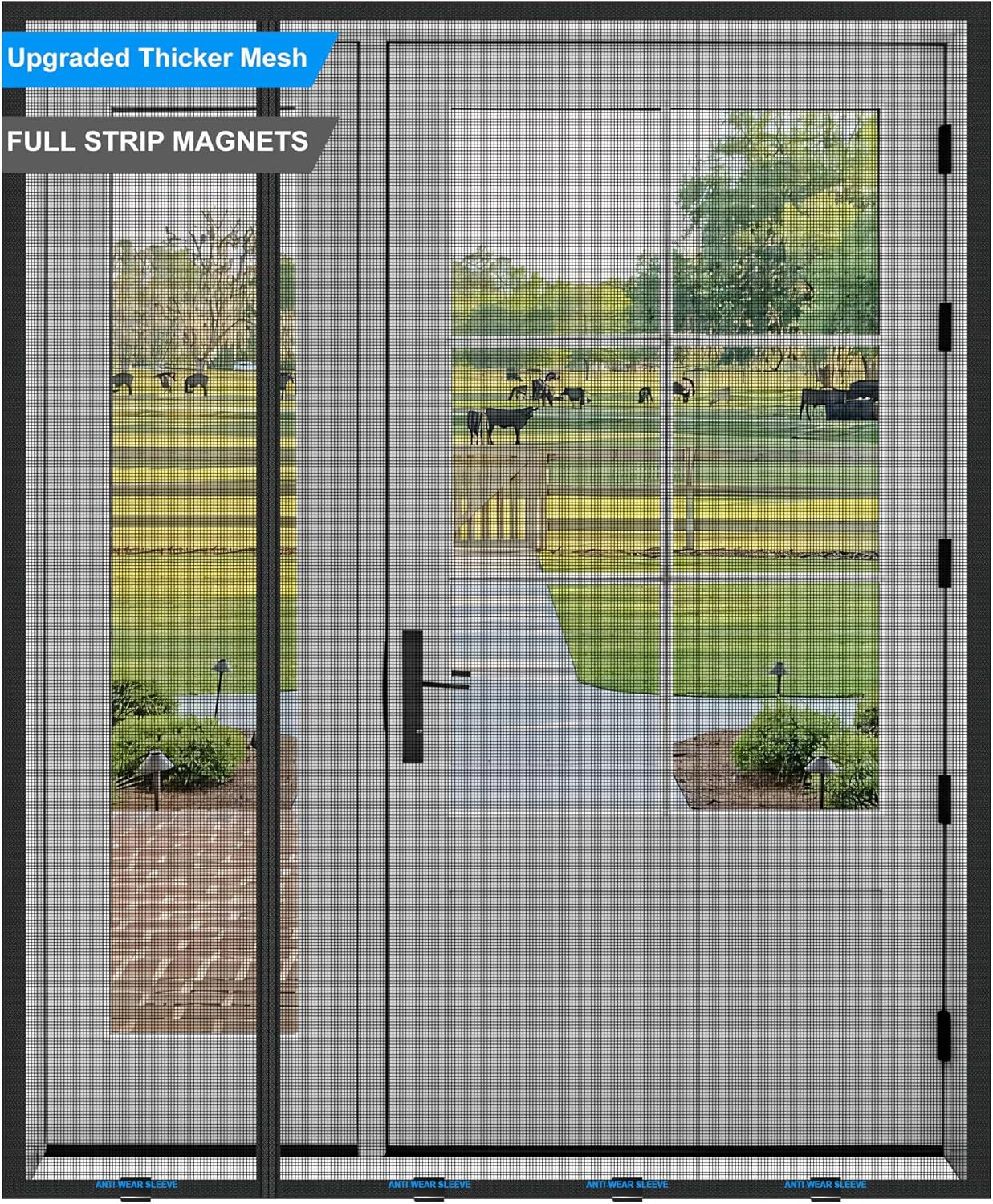 Magnetic Screen Door 70x79 Reversible Left or Right Side Opening Wide