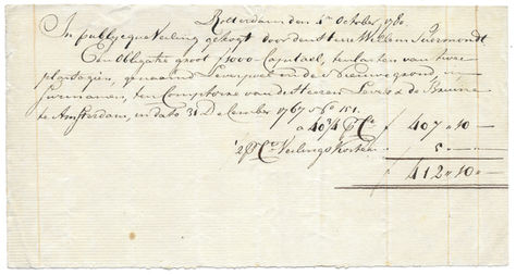Willem Suermondt buys a plantation bond at auction.