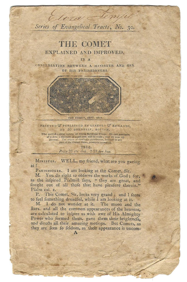 he comet explained and improved in a conversation between a minister and one of his parishioners. Boston, 1812.