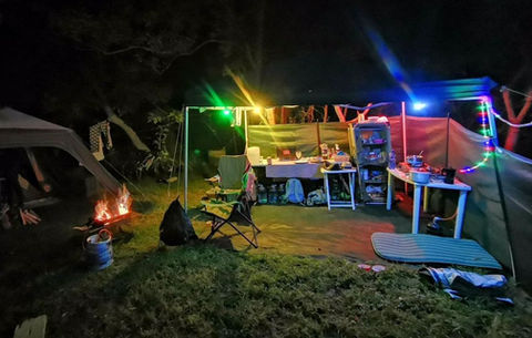 Camping at Buccaneers on the Beach