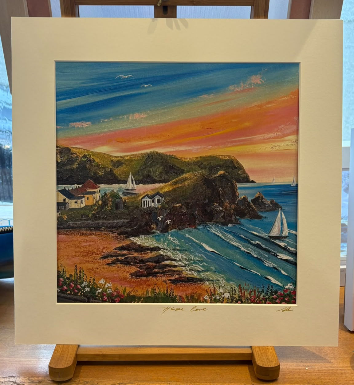 Mouthwell Beach, Hope Cove: Sunset View Mounted Print by Allie Alpass