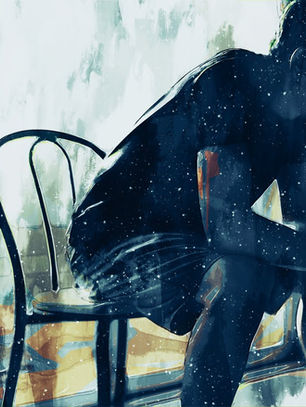 Man thinking and sitting in chair