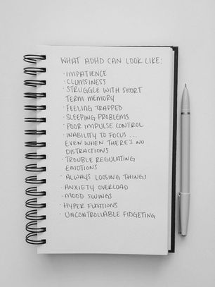 Notebook with Notes on ADHD