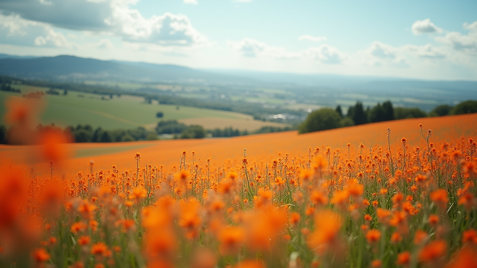 Close-up view of a vibrant digital landscape
