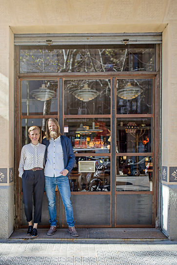 Couple Outside Café