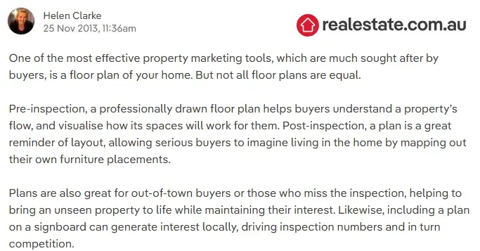 Redrawing the floor plan is essential for your Australian listing.