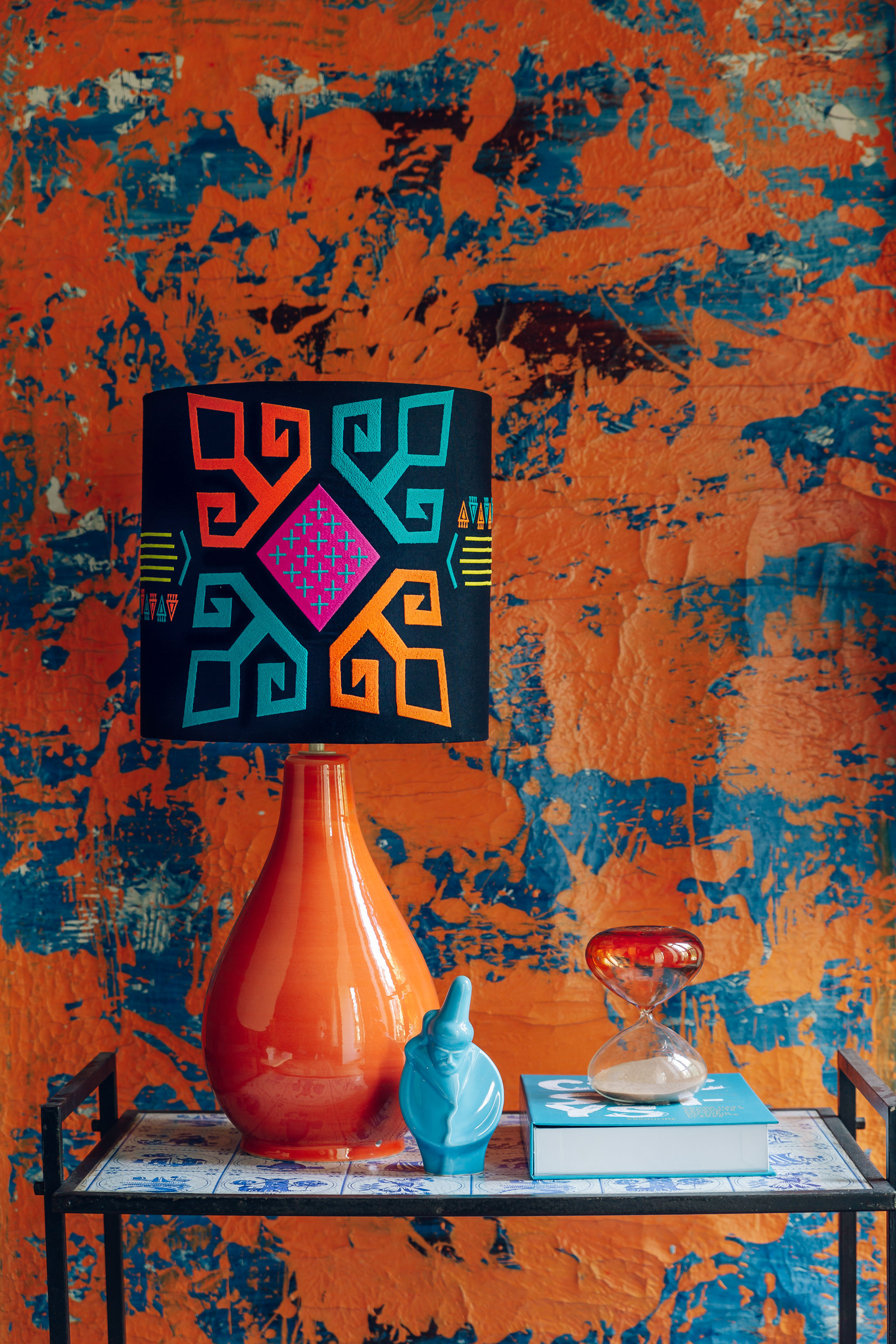 Rug Motif Nakışlı Abajur