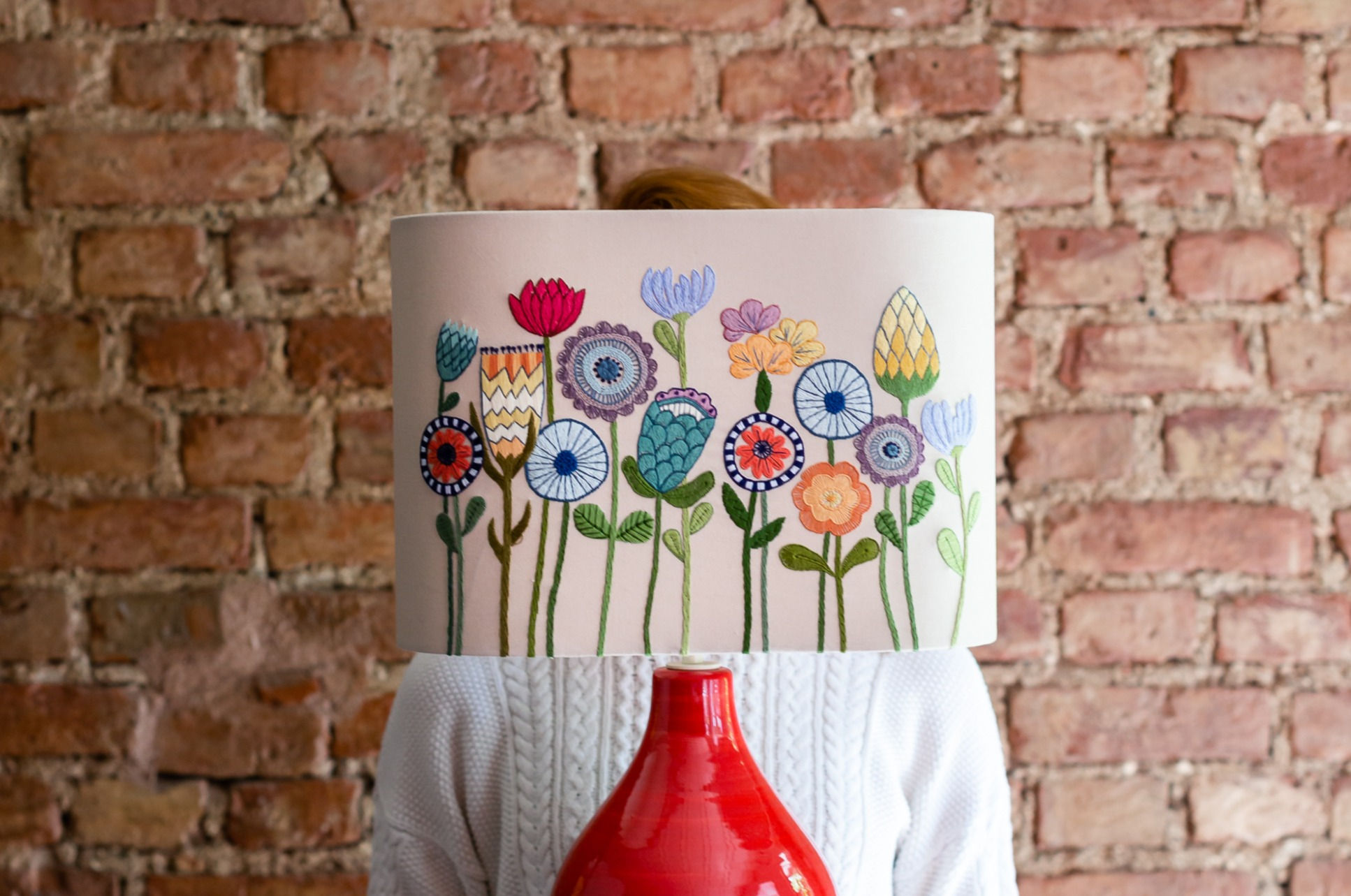 Spring Garden El Nakışlı Abajur Başlığı