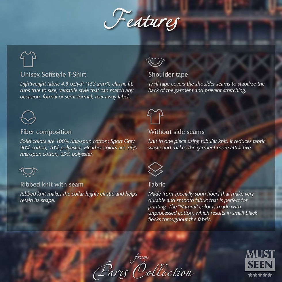 Thumbnail: Must Seen Paris T-Shirt C 5 - Features
