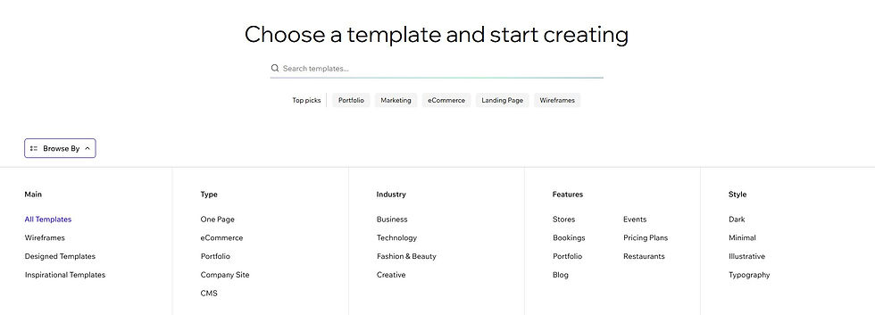 wix studio templates