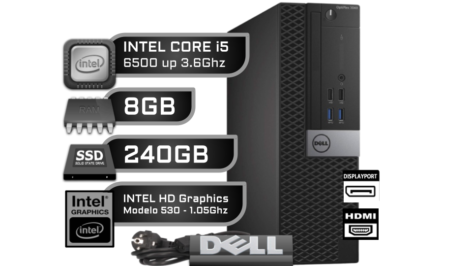 Ordenador DELL OptiPlex 3040 SFF Intel Core i5/8GB/240GB SSD (Starter Upgrade)