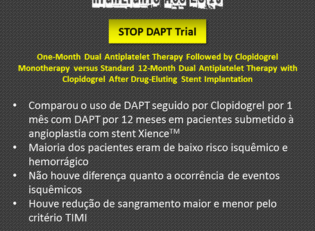 STOP DAPT 2 - DAPT seguida de monoterapia com clopidogrel após 1 mês em pacientes após implante de s