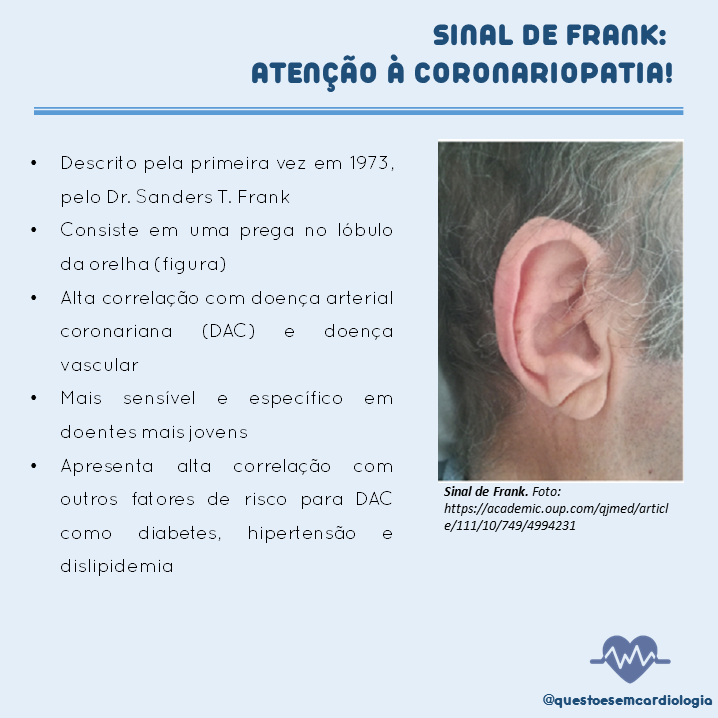 Sinal de Frank atenção à coronariopatia!