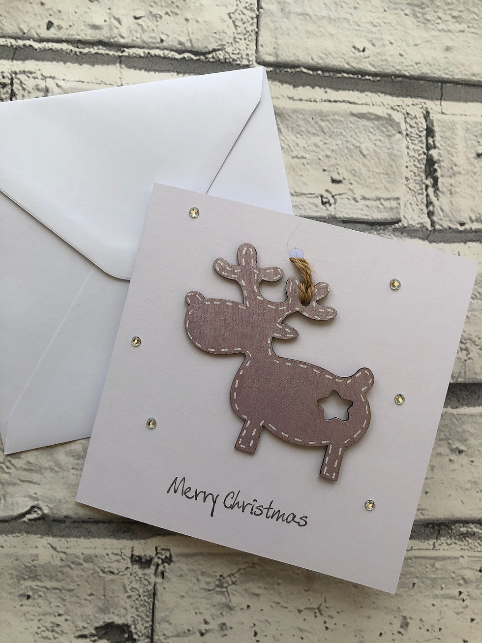 Thumbnail: Cute Reindeer keepsake Merry Christmas Handmade Card