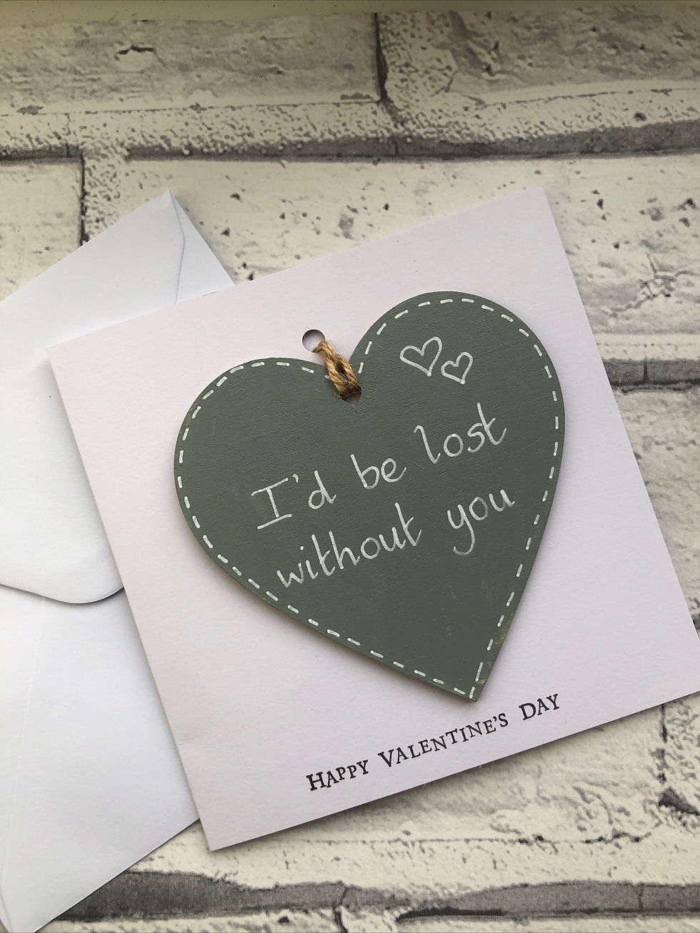 I’d be lost without you wooden keepsake Valentines card