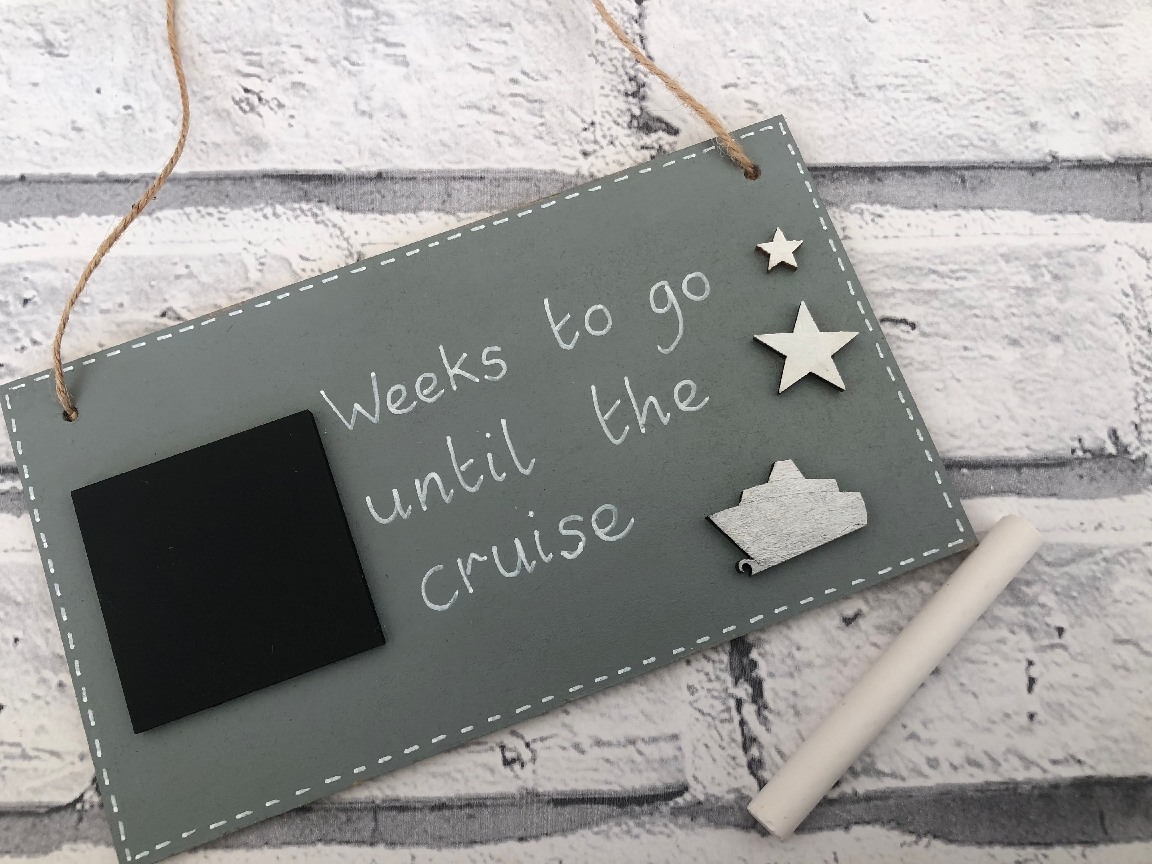 Chalkboard Countdown Wooden Plaque … weeks to go until the cruise