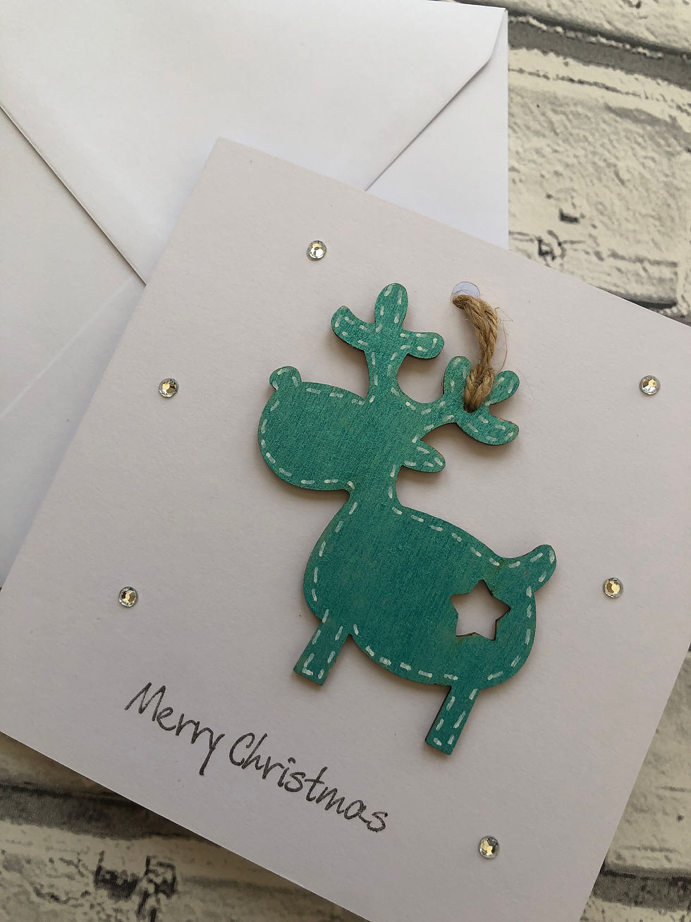 Thumbnail: Cute Reindeer keepsake Merry Christmas Handmade Card