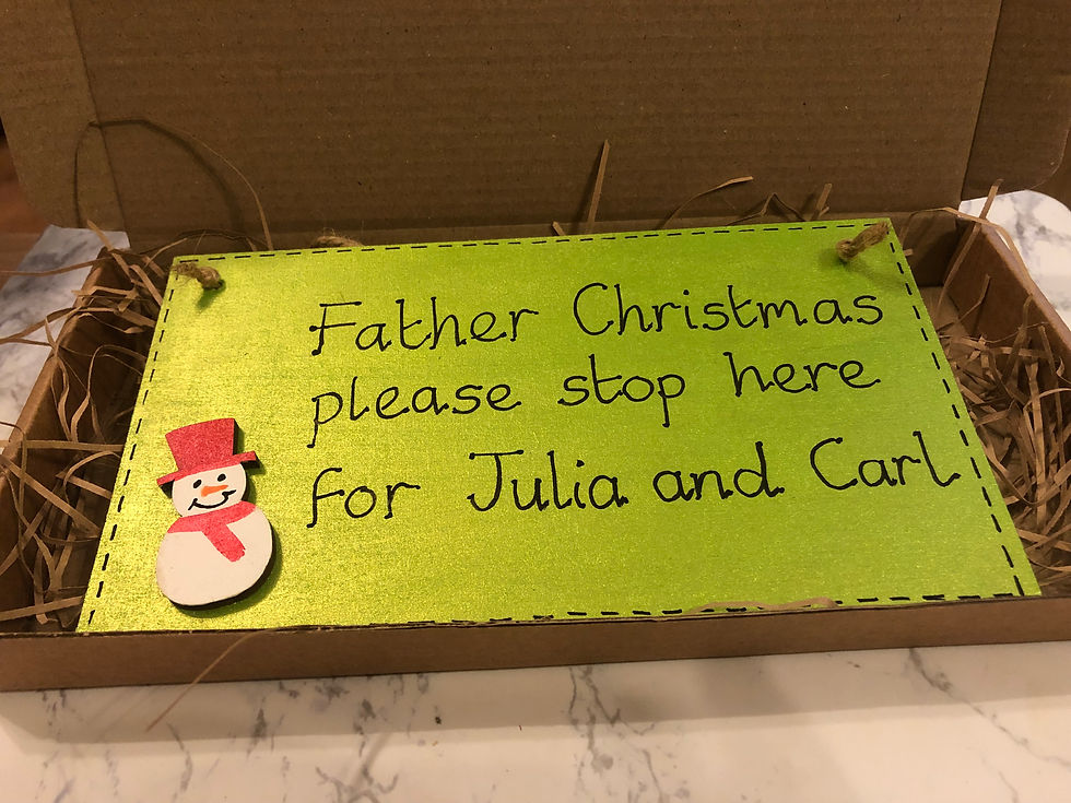 Thumbnail: Father Christmas please stop here wooden Christmas sign