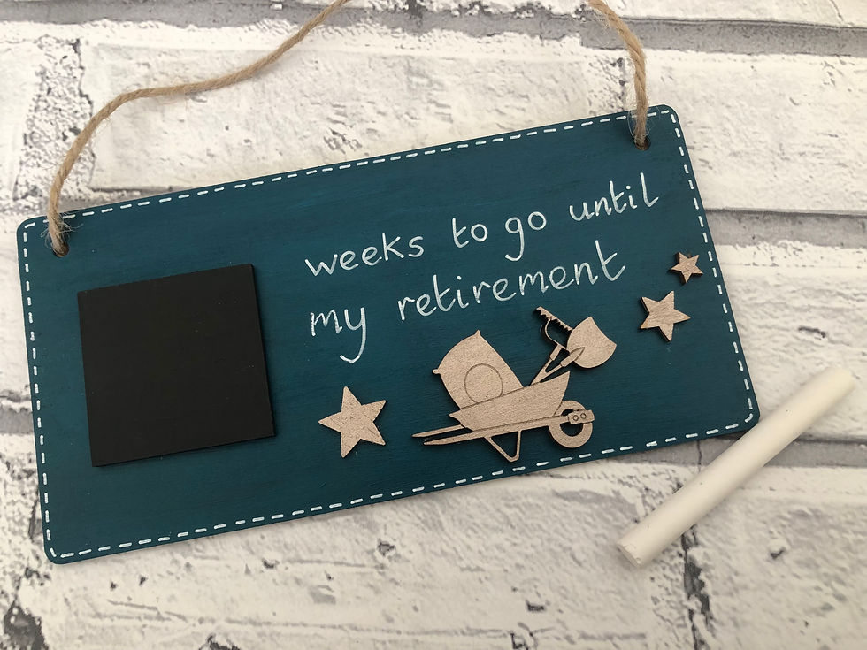 Chalkboard Countdown Wooden Plaque … weeks to go until my retirement