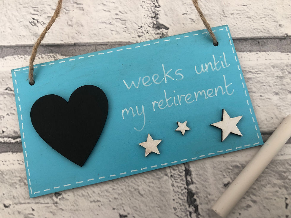 Chalkboard Countdown Wooden Plaque … weeks until my retirement