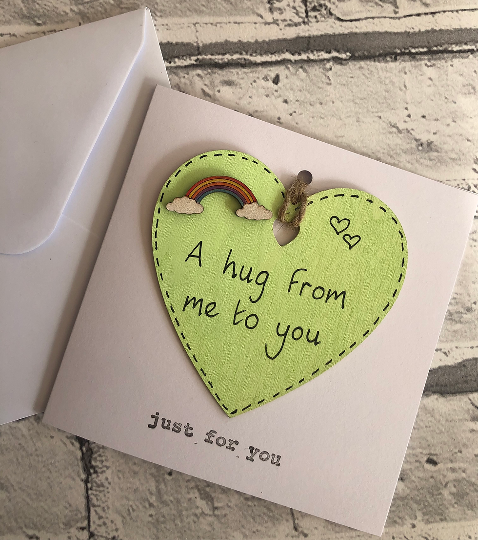 Thumbnail: 'A Hug From Me To You' Wooden Keepsake Just For You Handmade Card