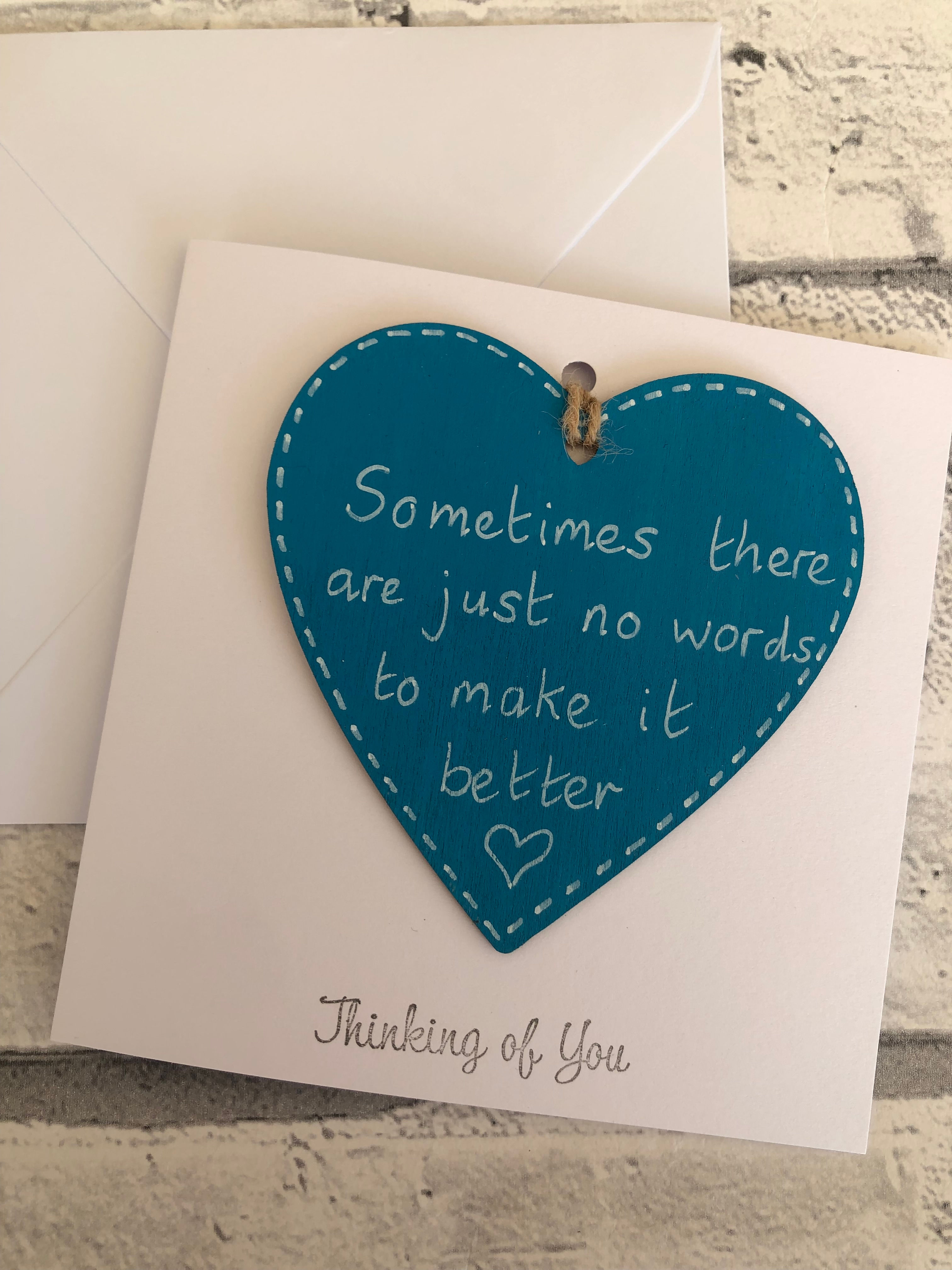 Sometimes there are just no words Thinking of you Card with keepsake