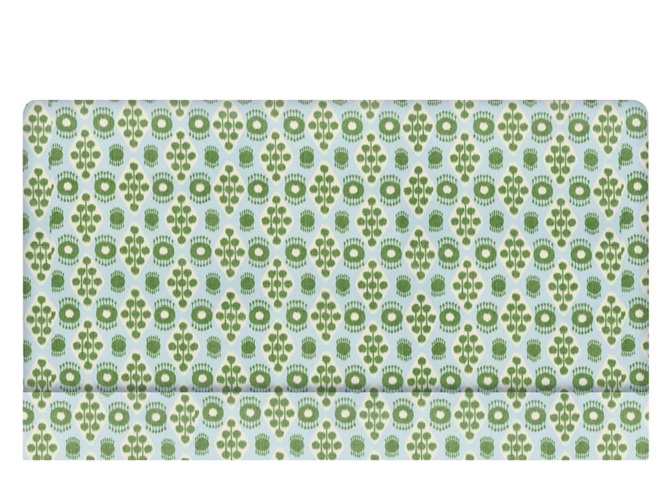 Schumacher Hamilton Ikat blue & leaf