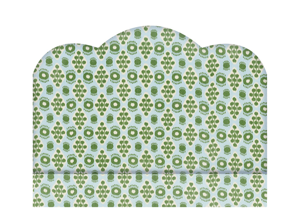 Schumacher Hamilton Ikat blue & leaf