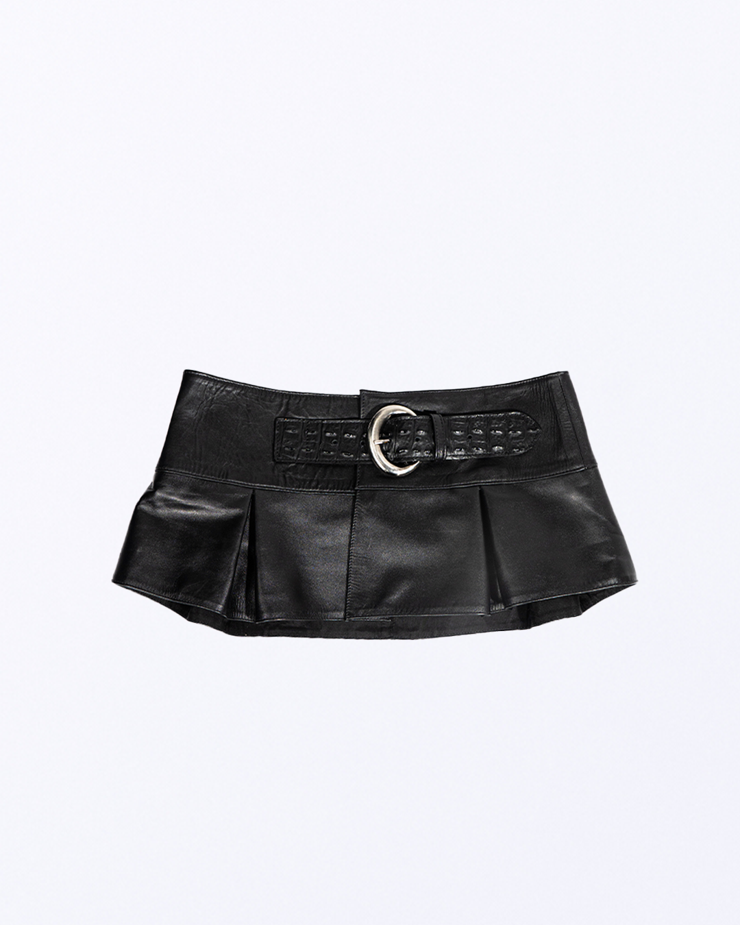 micro skirt piel negro