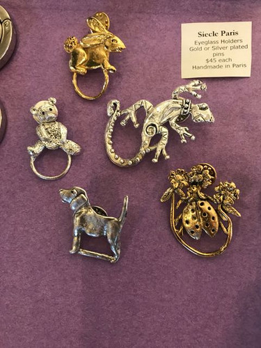 Siecle Paris Eyeglass Holder Brooch Pins redfox
