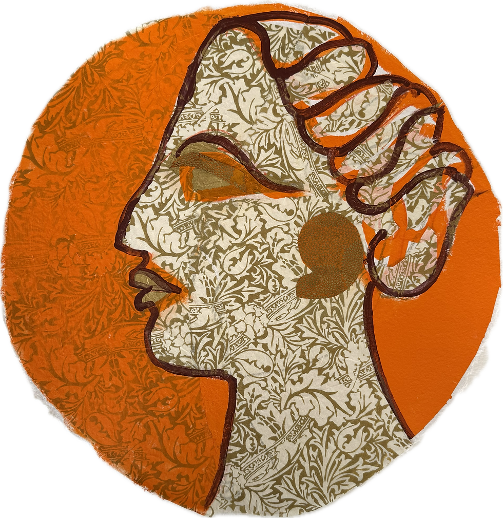 Thumbnail: Original Roman Portrait Heads (Coins) Mixed Media on Paper