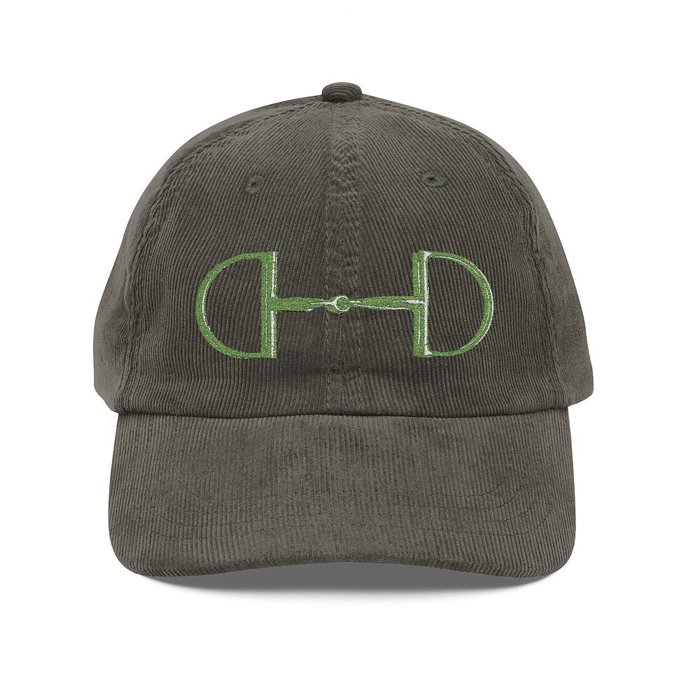 Thumbnail: The Roxy Bit in Green embroidered onto a Vintage Corduroy Baseball cap 