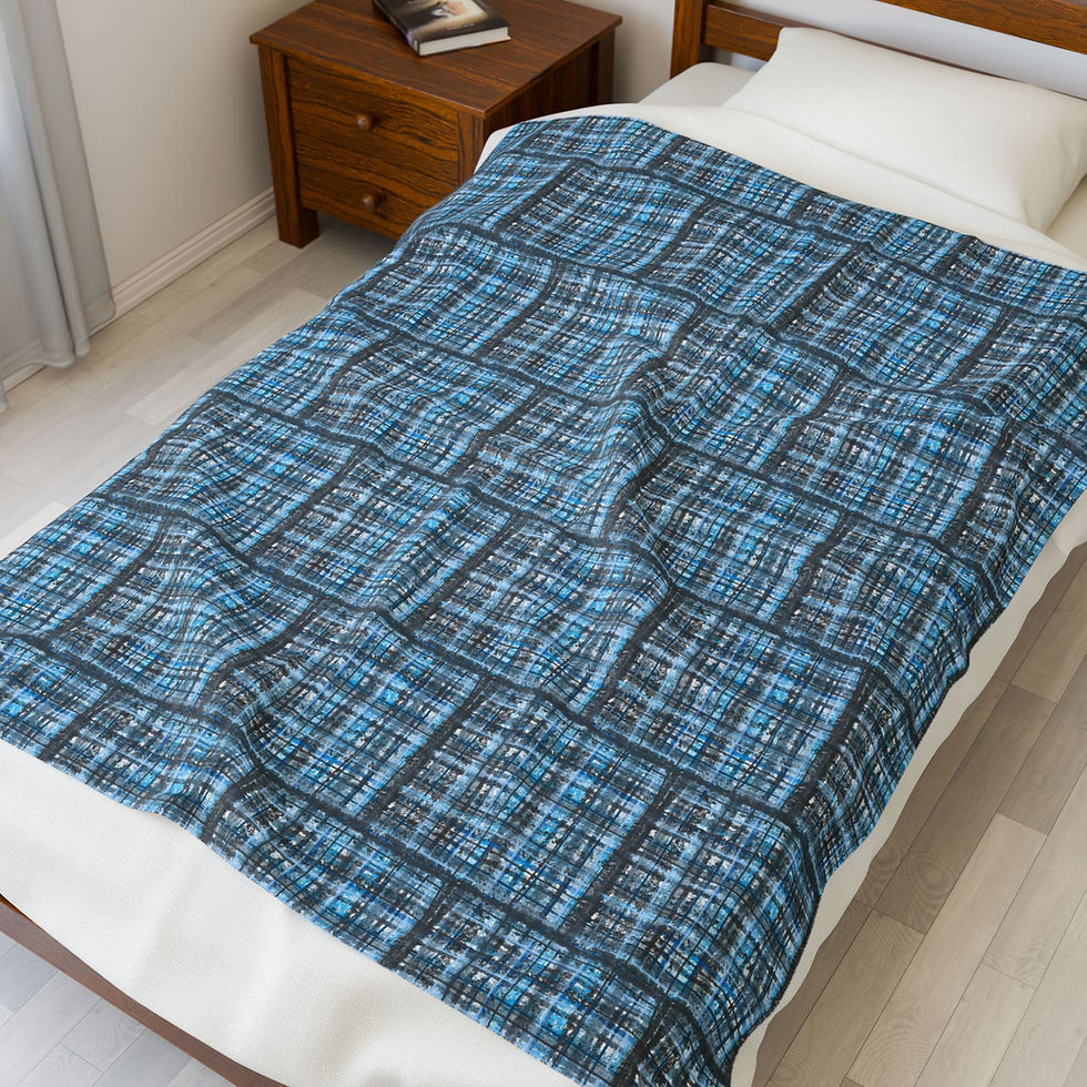 Thumbnail: Fun Whimsical Plaid Velveteen Plush Blanket exclusively Created by Red Fox