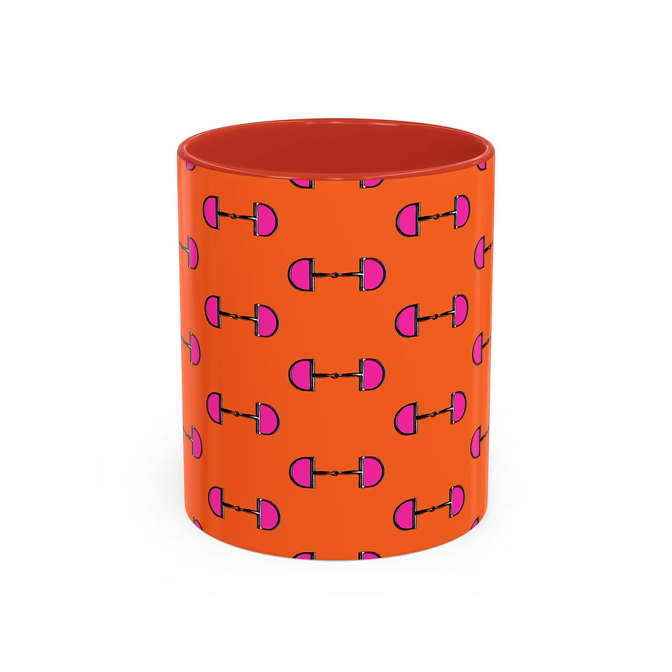 Thumbnail: Orange Hot Pink Horse Snaffle Bit Coffee Mug (11, 15oz) 