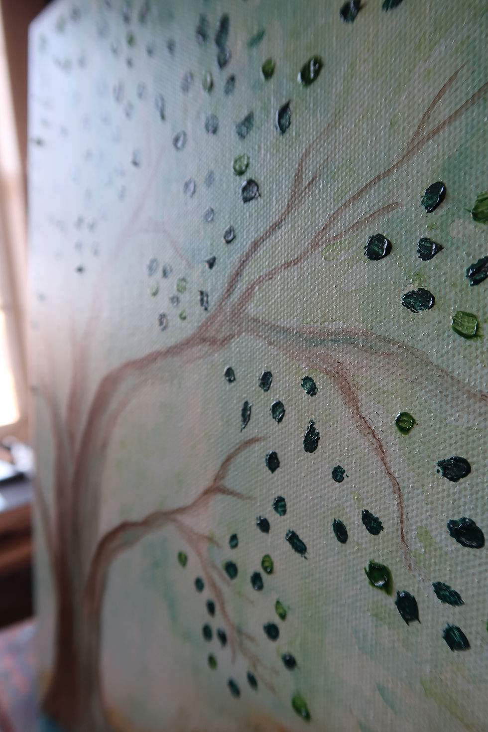 Thumbnail: Tree next to the waters| 11”x14” Original Acrylic/Resin Painting