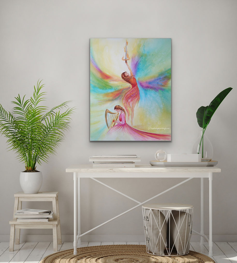 Thumbnail: Sound your harp | 16”x20” Canvas Painting