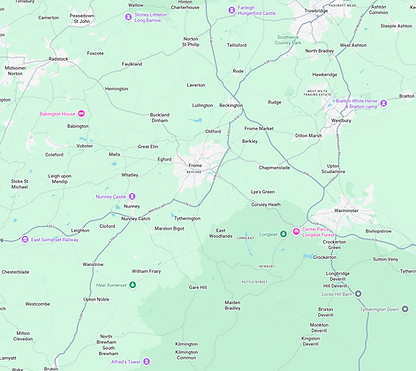 Aerial Map view of Frome areas covered by HBET