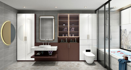 Master Bathroom - Dark Coffee + High Gloss White.jpg