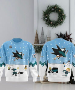 San Jose Sharks Peanuts & Snoopy Holiday For Fan Edition Sweater