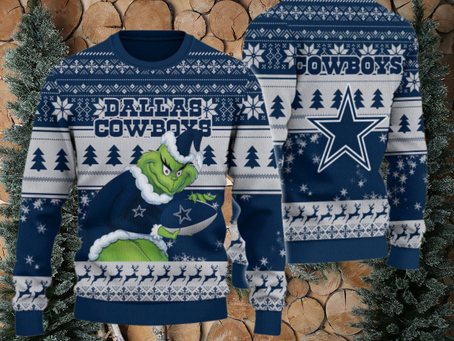 Dallas Cowboys Grinch Ugly Christmas Sweater
