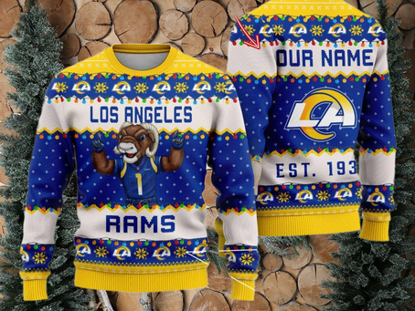 NFL Los Angeles Rams Cute Mascot Custom Ugly Christmas Sweater