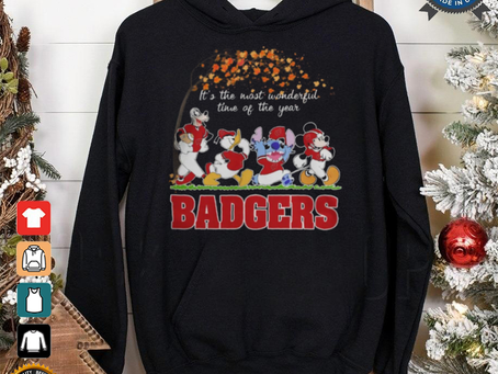 Wisconsin Badgers x Mickey x Donald Duck x Stitch x Goofy Fall It’s The Most Wonderful Time Of The Year Tee shirt