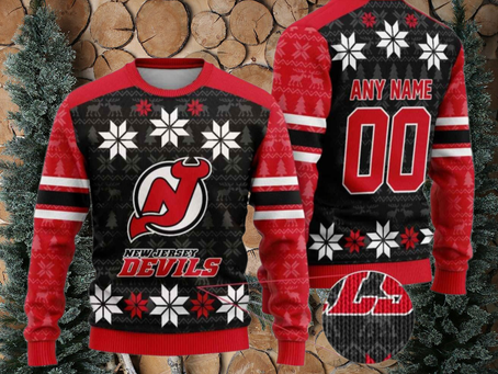 Custom New Jersey Devils Ugly Sweater Fun Christmas Gift Ideas 2024