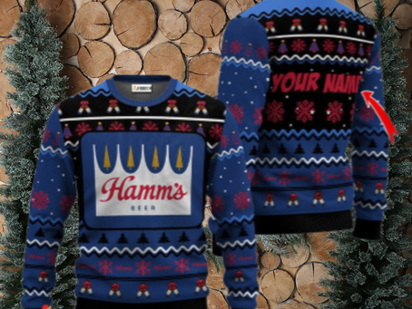 Personalized Hamm’s Beer Holiday Cheer Ugly Sweater