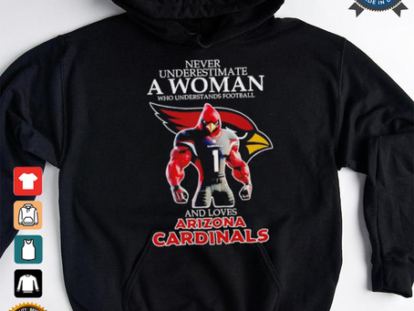 Never underestimate a woman who understands football and loves Arizona Cardinals shirt