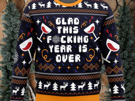 Glad This Fucking Year is Over Pop Culture For Christmas Gifts Christmas Ugly Wool Knitted Sweater